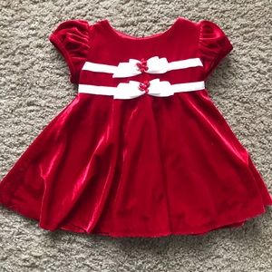Velvet Red Christmas Dress 6-9 Months